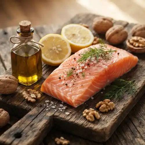 Heart-healthy foods with omega-3 softgels