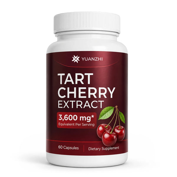 Tart cherry extract 3,600 mg capsules bottle, 60 capsules