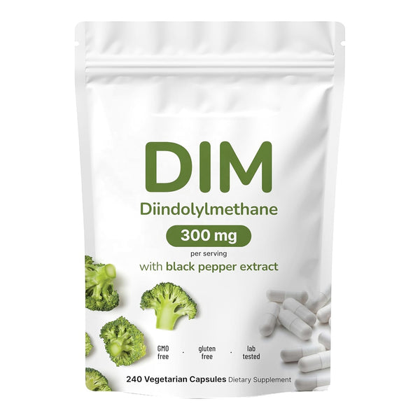 DIM 300 mg with black pepper extract, pouch of 240 vegetarian capsules