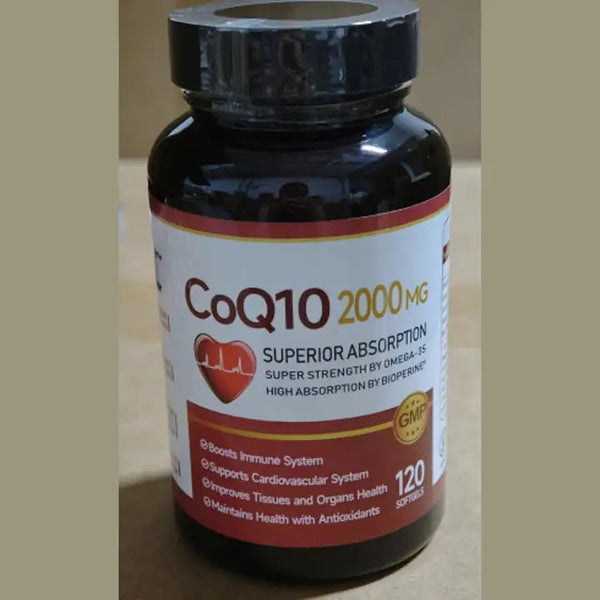 CoQ10 2000 mg softgels bottle, 120 softgels
